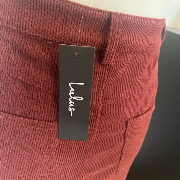 NWT Lulu’s Burgundy Corduroy Midi Skirt - Picture 9 of 10